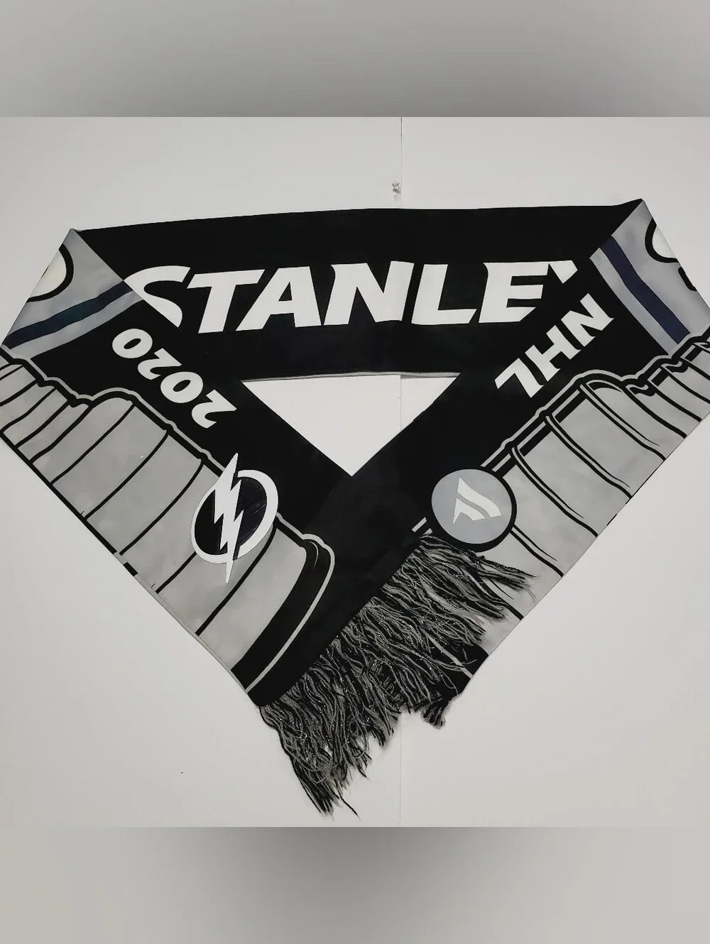 NHL Stanley Cup Champions 2020 Unisex Adult Scarf Black & Gray 62x7